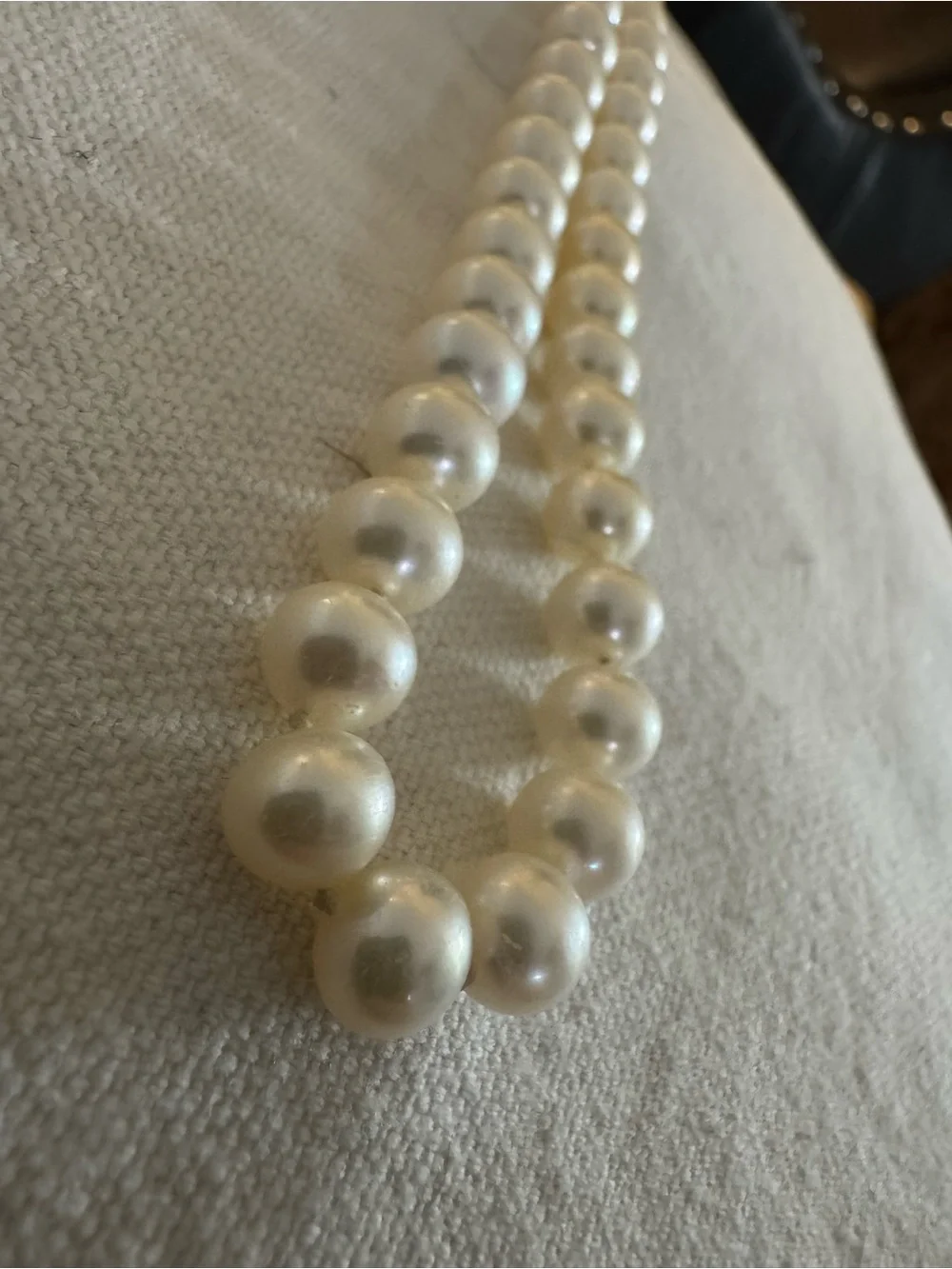 💲💲Genuine Round Pearl Individually Strung Short Necklace 17”